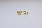 Load image into Gallery viewer, Kids Petite Butterfly Diamond Stud Earrings, 14k Solid Gold, Natural Diamonds, Kids jewelry, Gift for toddlers, girls and kids
