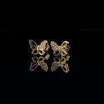 Load image into Gallery viewer, Kids Winged Butterfly Diamond Stud Earrings, 14k Solid Gold, Natural Diamonds, Kids jewelry, Gift for toddlers, girls and kids
