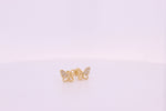 Load image into Gallery viewer, Kids Winged Butterfly Diamond Stud Earrings, 14k Solid Gold, Natural Diamonds, Kids jewelry, Gift for toddlers, girls and kids
