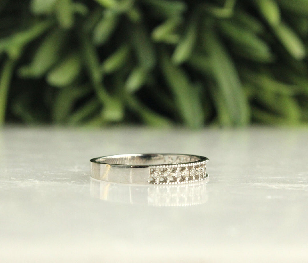 Round Diamond Band Ring, 14k Solid Gold, Supporting Diamond Band,  Natural Diamonds, Gift for her, Everyday Jewelry