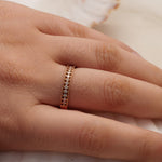 Load image into Gallery viewer, Round Diamond Band Ring, 14k Solid Gold, Supporting Diamond Band,  Natural Diamonds, Gift for her, Everyday Jewelry
