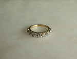 Load image into Gallery viewer, Bezel Diamond Setting Band, 14K Solid Gold, Half Eternity Band, Natural Diamonds, Gift for Her
