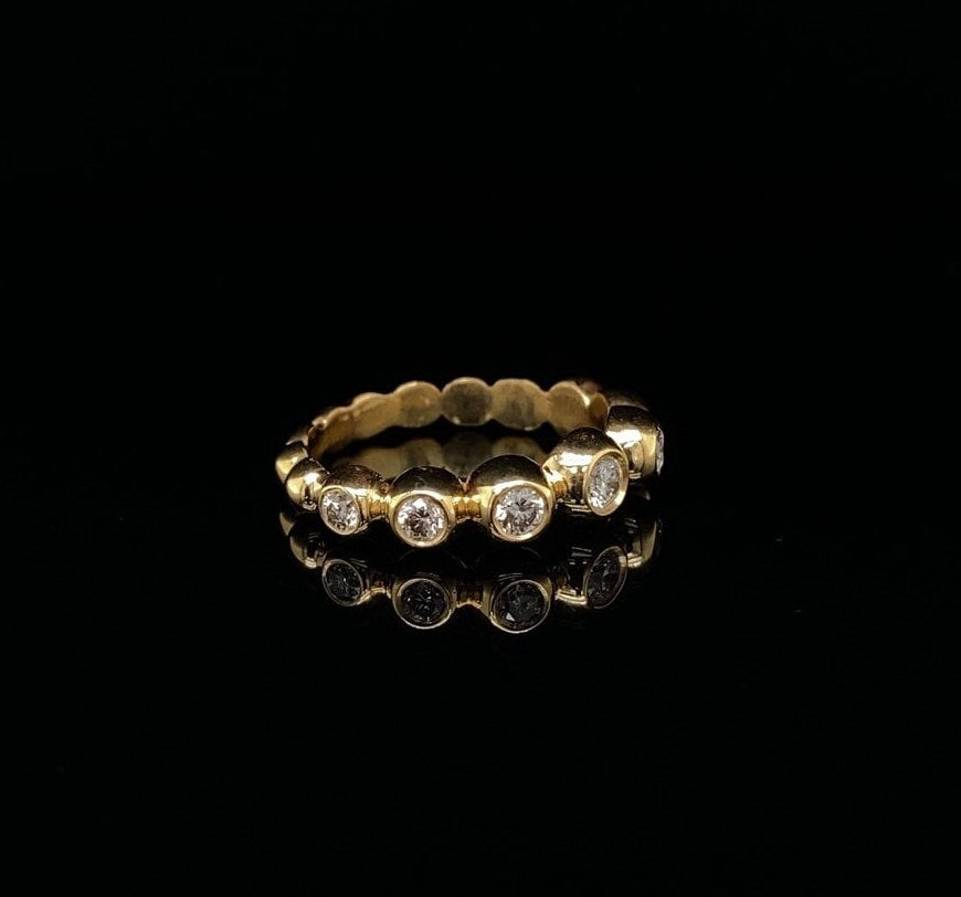 Bubble Design Diamonds Ring, Supporting Ring, Eternity Band, 14k Solid Gold, Natural Diamonds,  Perfect Gift For Her
