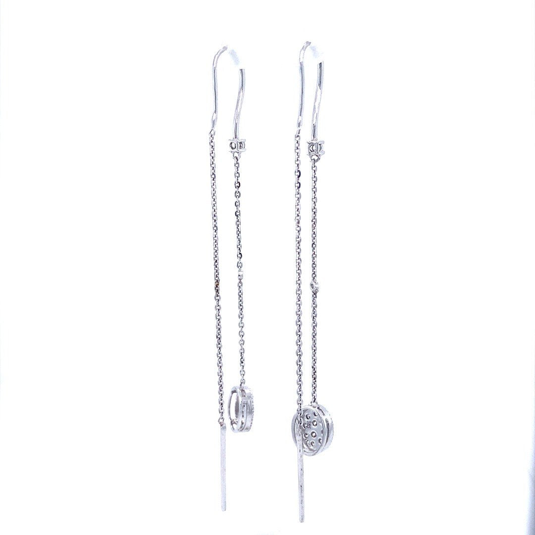 Dangling Thread Diamond Earrings, 14k Solid Gold, Natural Diamonds, Dangle Chain Earrings, Minimalist Jewelry, Ready To Ship