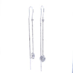 Load image into Gallery viewer, Dangling Thread Diamond Earrings, 14k Solid Gold, Natural Diamonds, Dangle Chain Earrings, Minimalist Jewelry, Ready To Ship
