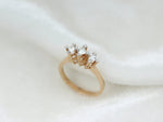 Load image into Gallery viewer, Triple Diamond Ring in 14K Solid Gold, Round Solitaire Natural Diamonds, Gift for her
