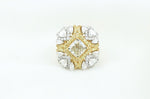 Load image into Gallery viewer, Yellow Sapphire Engagement Ring, Fancy Diamonds Ring, Dual Tone Diamond Ring, Natural Diamonds, 14k Solid Gold, Gift for her
