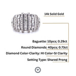 Load image into Gallery viewer, Baguette and Round Diamond Eternity Band, 14k Solid Gold Ring, Natural Diamonds, Cocktail Ring, Gift for her
