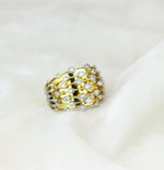 Load image into Gallery viewer, Bezel Diamond Broad Ring, 14k Solid Gold Diamond Band,  Natural Diamonds, Cocktail Ring, Gift for her
