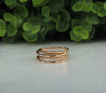 Load image into Gallery viewer, Twist Diamond Ring In 14K Solid Gold, Criss Cross Ring With Natural Diamonds, Gift for Women
