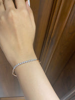Load image into Gallery viewer, 14k Solid Gold Diamond Stackable Bracelet, Flexible Tennis Bracelet, Natural Diamonds, Half Tennis Bracelet, Gift for her
