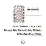 Load image into Gallery viewer, Check Design Cocktail Ring, Patterned Diamond Ring, Triple Shank Cocktail Ring, 14k Solid Gold, Natural Diamonds, Gift for her
