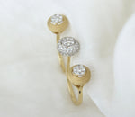 Load image into Gallery viewer, Two Finger Gold Diamond Ring, Diamond Cuff Ring, Dual Tone Ring, 14K Solid Gold Band,  Natural diamond, Centre Open Ring

