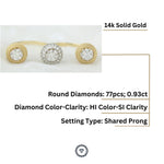 Load image into Gallery viewer, Two Finger Gold Diamond Ring, Diamond Cuff Ring, Dual Tone Ring, 14K Solid Gold Band,  Natural diamond, Centre Open Ring
