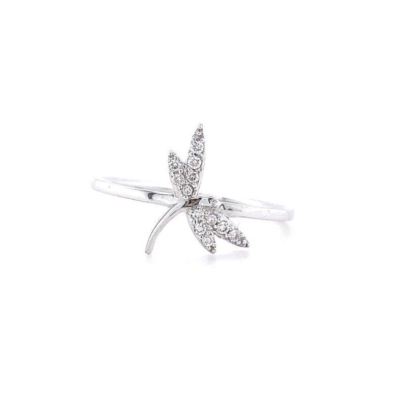 Diamond Rings, Animal Ring, Dragonfly Diamond Ring, 14k Solid Gold, Natural Diamonds, Everyday Ring, Gift for Her