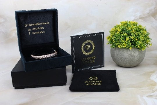 Blue Sapphire Diamond Bangle, Square Bangle Bracelet in 14K Solid Gold, Fancy Diamond Cocktail Bracelet, Natural Diamonds, Gift for Her