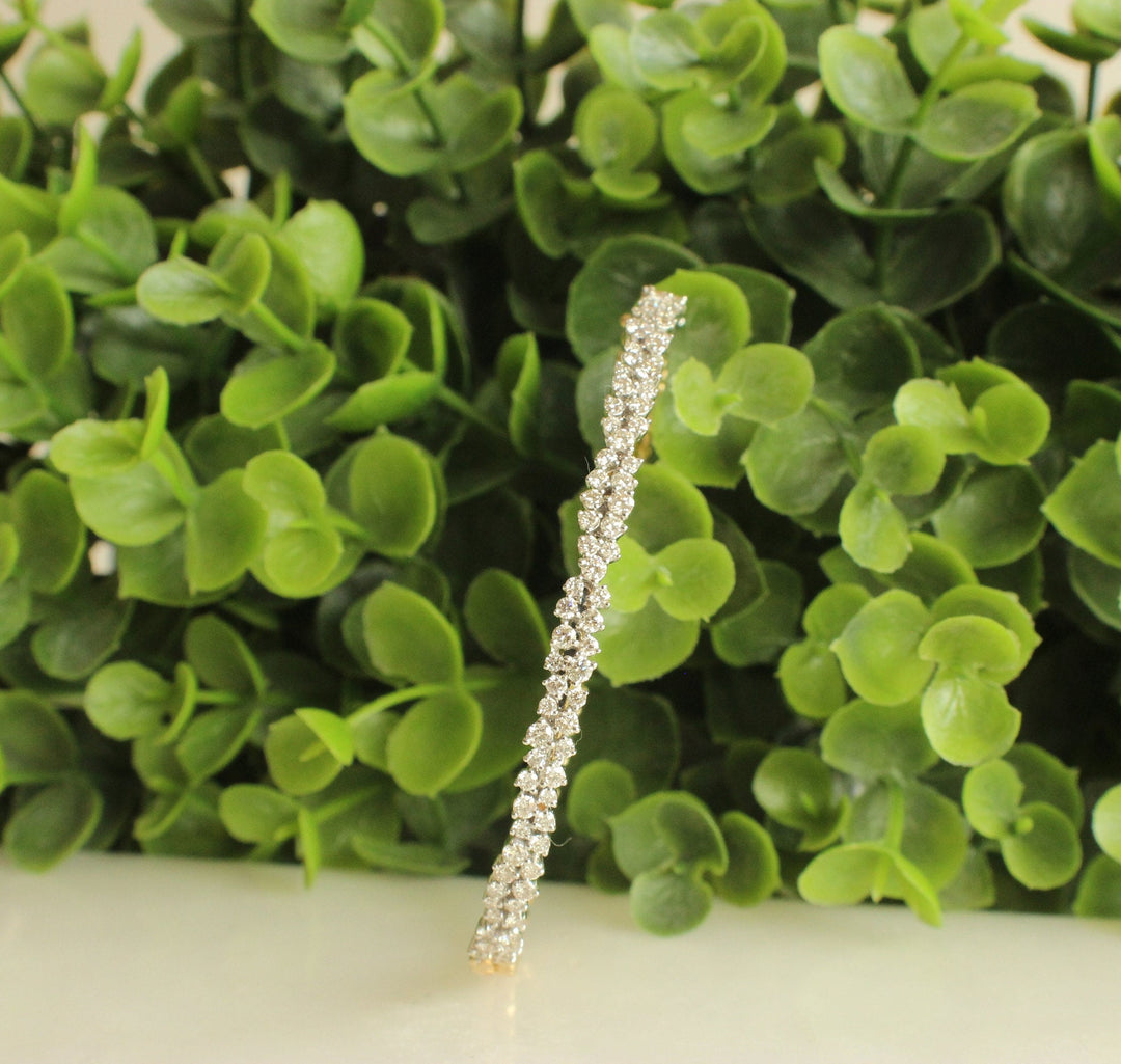 Cluster Bracelet In 14k Solid Gold, Dual Tone Bracelet With Natural Diamonds, Gift for Her