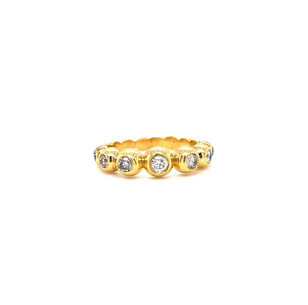 Bubble Design Diamonds Ring, Supporting Ring, Eternity Band, 14k Solid Gold, Natural Diamonds,  Perfect Gift For Her