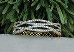 Load image into Gallery viewer, Wavy Diamond Bangle Bracelet, 14k Solid Gold, Natural Diamonds, Gift for her
