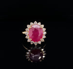 Load image into Gallery viewer, Ruby Diamond Ring In 14k Solid Gold, Cocktail Ring With Natural Diamonds, Gift For Women
