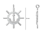 Load image into Gallery viewer, Anchor and Wheel Pendant Charm, 14k Solid Gold, Natural Diamonds, Gift for her
