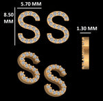 Load image into Gallery viewer, S-Initial Stud Earrings, 14K Solid Gold, Natural Diamond Letter Earrings, Gift for Her, Monogram Personalized Jewelry, Custom Pave Studs
