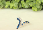 Load image into Gallery viewer, Blue Sapphire Diamond Ring In 14k Solid Gold, Birthstone Ring With Natural Diamonds, Gift for Women
