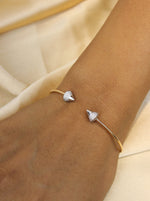Load image into Gallery viewer, Diamond Bracelet In 14K Solid Gold, Cone Shaped Bracelet With Natural Diamonds, Gift for Her, Dual Tone
