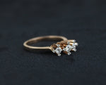 Load image into Gallery viewer, Triple Diamond Ring in 14K Solid Gold, Round Solitaire Natural Diamonds, Gift for her
