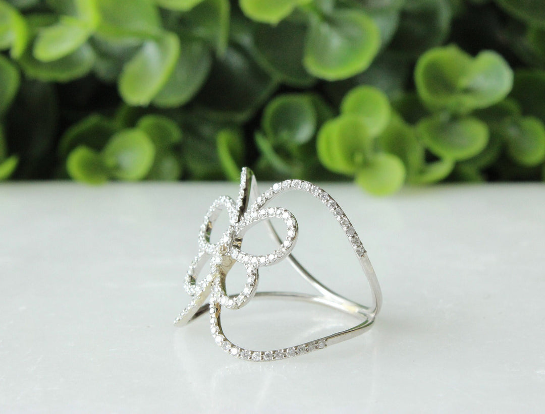 Dainty Butterfly Diamond Ring, 14k Solid Gold, Natural Diamonds, Everyday Ring, Gift for Her