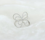 Load image into Gallery viewer, Dainty Butterfly Diamond Ring, 14k Solid Gold, Natural Diamonds, Everyday Ring, Gift for Her
