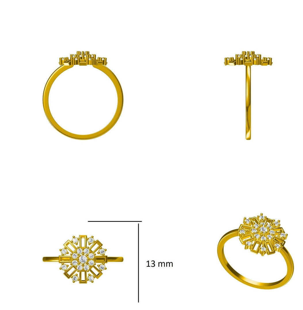 Flower Diamond Ring, 14k Solid Gold, Natural Diamonds, Stackable Ring, Gift for Women, Everyday Floral Jewelry Gift For Her