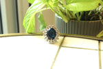Load image into Gallery viewer, Blue Sapphire Gemstone Diamond Ring, Cocktail Gold Ring, 14k Solid Gold Blue Stone Ring, Gift for her, Natural Diamonds, Birthstone Rings
