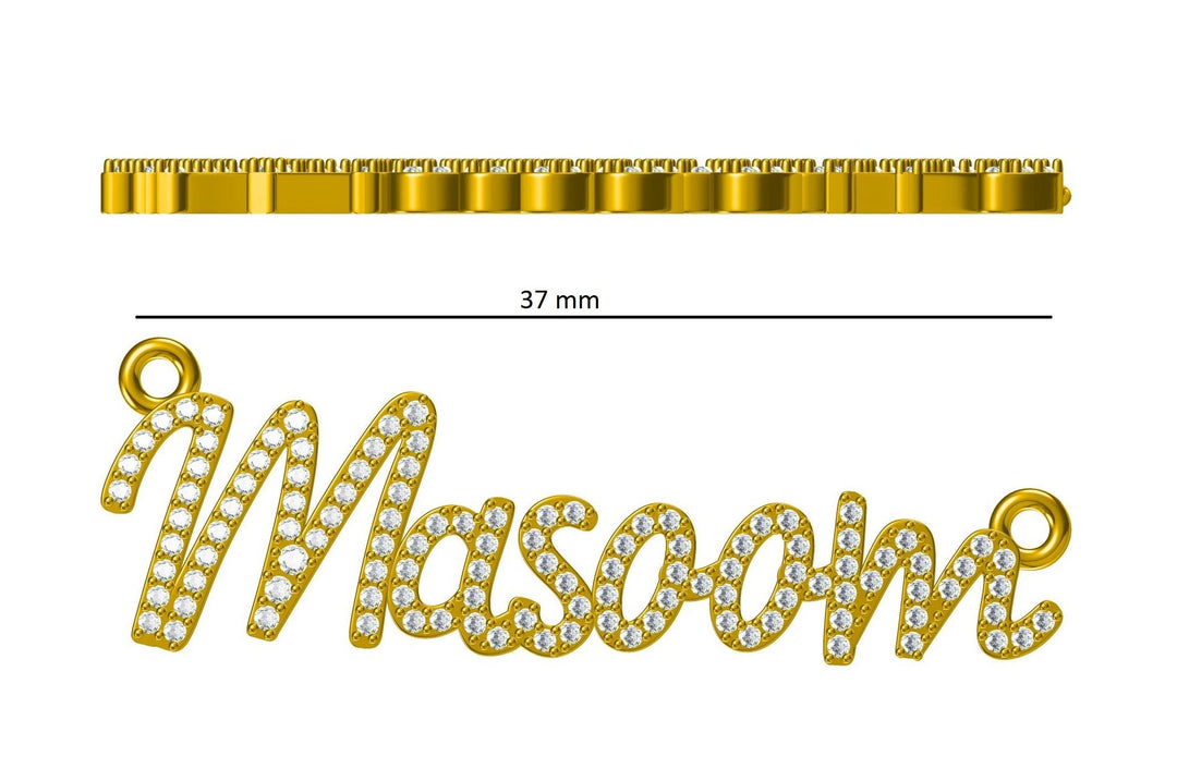 Name Letter Diamond Necklace, 14k Solid Gold, Natural Diamonds, Script Word Jewelry, Minimalistic Everyday Necklace, Stacking Jewelry