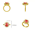 Load image into Gallery viewer, Ruby Diamond Ring In 14k Solid Gold, Cocktail Ring With Natural Diamonds, Gift For Women
