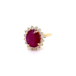 Load image into Gallery viewer, Ruby Diamond Ring In 14k Solid Gold, Cocktail Ring With Natural Diamonds, Gift For Women
