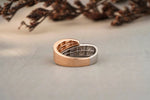 Load image into Gallery viewer, Wrap Gold Diamond Cuff Ring, 14K Solid Gold Band, Spiral Ring, Centre Open Twisted Ring, Natural Diamonds, Dual Tone, Gift for her
