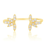 Load image into Gallery viewer, Center Open Diamond Cuff Ring, 14k Solid Gold, Natural Diamonds, Gift for her, Everyday Jewelry
