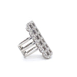 Load image into Gallery viewer, Check Design Cocktail Ring, Patterned Diamond Ring, Triple Shank Cocktail Ring, 14k Solid Gold, Natural Diamonds, Gift for her
