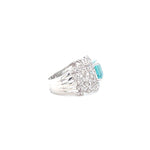 Load image into Gallery viewer, Aquamarine Diamond Ring In 14k Solid Gold, Birthstone Ring With Natural Diamonds, Gift for Her
