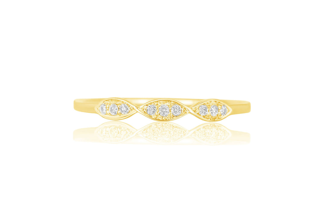 Twisted Diamond Ring, 14k Solid Gold, Natural Diamonds, Gift for her, Everyday Stackable Jewelry, Dainty Stacking Ring