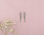 Load image into Gallery viewer, Waterfall Diamond Earrings In 14kt Solid Gold, Asymmetric Triple line Earrings, Natural Diamonds, Gift for her
