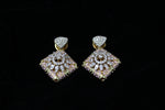 Load image into Gallery viewer, Diamond and Enamel Flower Earrings, Pink and Green Enamelling, 14k Solid Gold, Natural Diamonds, Gift For Her
