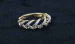Load image into Gallery viewer, Weave Design Diamond Ring, Criss Cross Ring, 14K Solid Gold Band, Natural Diamonds, Gift for Her
