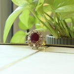 Load image into Gallery viewer, Ruby Baguette Diamond Ring, 14k Solid Gold, July Gemstone, Birthstone Ring, Cocktail Ring, Natural Diamonds, Gift for her
