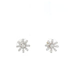 Load image into Gallery viewer, Kids Snowflake Diamond Stud Earrings, 18k Solid Gold, Natural Diamonds, Kids jewelry, Gift for toddlers, girls and kids
