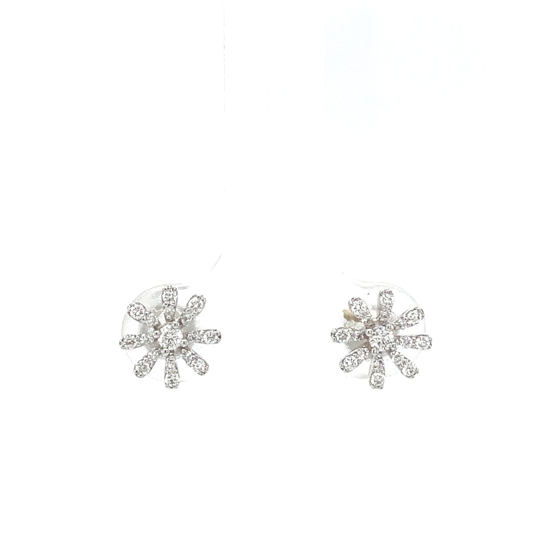 Kids Snowflake Diamond Stud Earrings, 18k Solid Gold, Natural Diamonds, Kids jewelry, Gift for toddlers, girls and kids