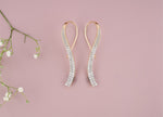 Load image into Gallery viewer, Diamond Dangle Earrings in 14k Solid Gold, Bridal Earrings, Natural Diamonds,  Gift for Ready To Ship, Women&#39;s Day Gift
