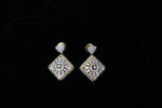 Load image into Gallery viewer, Diamond and Enamel Flower Earrings, Pink and Green Enamelling, 14k Solid Gold, Natural Diamonds, Gift For Her
