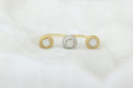 Load image into Gallery viewer, Two Finger Gold Diamond Ring, Diamond Cuff Ring, Dual Tone Ring, 14K Solid Gold Band,  Natural diamond, Centre Open Ring
